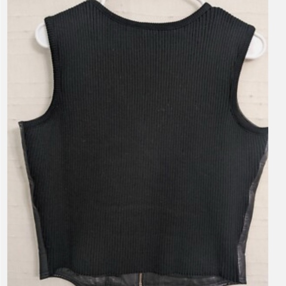 90s Chandler Hill Genuine Leather Vest Black L – Vintage Biker Grunge Streetwear - Picture 2 of 6